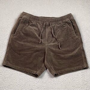 Jacks Surfboards Men's Size L Brown Corduroy Beach Shorts Elastic Waist Large